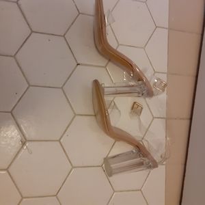 Clear sandal heels